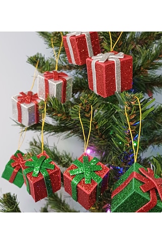 Yılbaşı Ağacı Süsü -8 Adet- Çam Ağacı Süsü Hediye Paketi 8