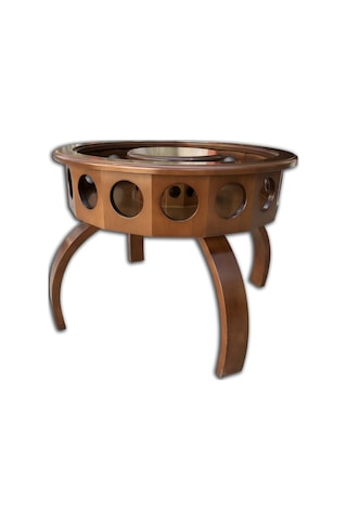 Şarap ve Içecek Sunu Kayın Torna Model Masif Ağaç Natüre Ceviz Bo