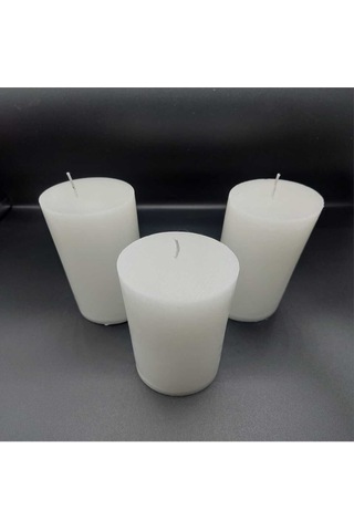 Soya Parafinli Beyaz 1 Adet 70-80 Saat Yanma Süreli Çap:10 Cm Boy:10 Silindir Blok Mum Beyaz Beyaz