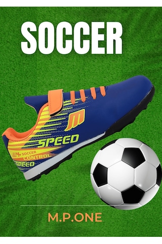 Kidessa 1753-1368 Bantlı Çocuk Halı Saha Futbol Ayakkabısı Sax Mavi Saks