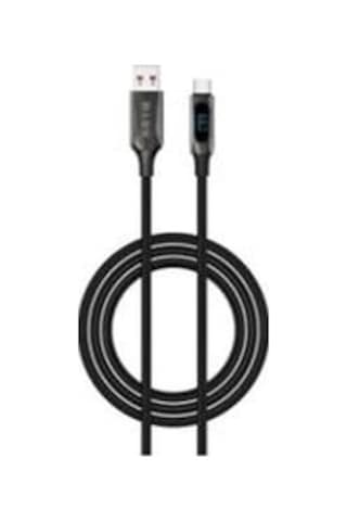 S-link Armor Led Uc-066 66w 1m Usb To Type-c Pd Örgülü Led Başlıklı Siyah Hızlı Şarj Kablosu Kdo