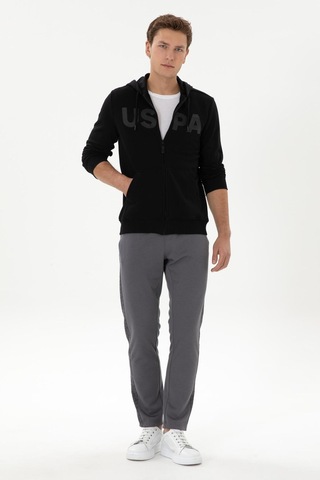 U.S. Polo Assn. Lastikli Bel Regular Fit Erkek Örme Pantolon Gri