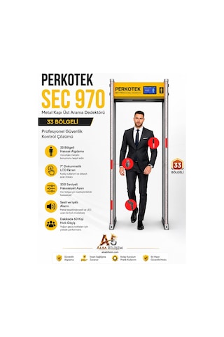 Als-sec970 33 Bölgeli Metal Kapı Üst Arama Dedektörü 7" Dokunmatik Ekran