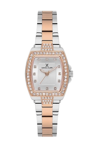 Daniel Klein Dk.1.13784-5 Dikdörtgen Kadran Taşlı Tasarım Suya Dayanıklı Metalik-rose Renk Kadın Kol Saati