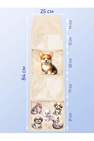 Poketun Anaokulu Dolabı İçin Şeffaf Ceplikler 252202699 Bej