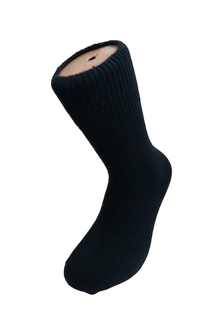 Yerli Üretim Erkek Yün Wool Soket Çorap-siyah Siyah