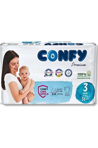 Premium Bebek Bezi 3 Beden Midi 4 - 9 Kg 36 Adet