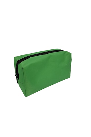 Tek Gözlü Fermuarlı Kalemlik Büyük Boy Dikdörtgen Kalemlik Yeşil 19x10x7.5 Cm Yeşil