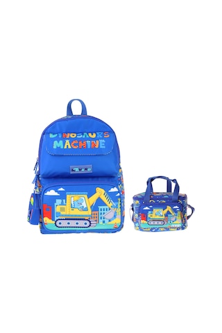 Kaukko Kids Mechanic Erkek Çocuk Mavi - Sarı İlkokul Sırt Çantası Ve Beslenme Çanta Seti - Setkk-l5369b Çok Renkli