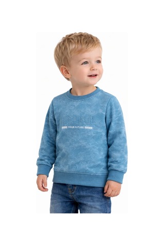 Baglan Erkek Çocuk Önü Baskılı Sweatshirt Bgl-st05244 Mavi
