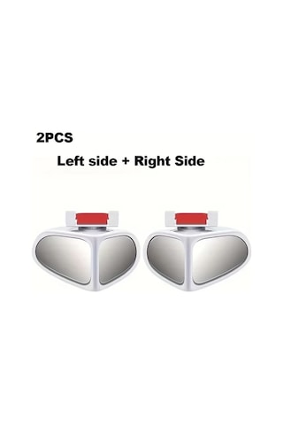 Elmpaly 2 Adet Beyaz Araç Kör Nokta Aynası 360 Derece Ayarlanabilir Geniş Açılı Ön Arka Görüş Şeffaf Cam Suv Kamyon Otomobil