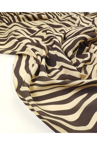 Kahve Renklerde Krep Şifon Kumaş En: 140cm-11056 Kahverengi