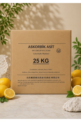 ASKORBİK ASİT E300 (C VİTAMİNİ) - GIDA TAKVİYESİ 25 KG