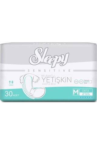 Sleepy Sensitive Antibakteriyel Süper Yetişkin Hasta Bezi Medium 30 Adet