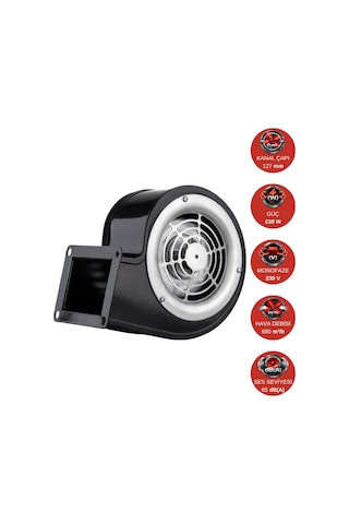 Dündar CS 16.2 230 watt 680 m3/h 2625 DD 220/230 volt Monofaze Salyangoz Radyal Kalorifer Kazanı Fanı Aspiratörü