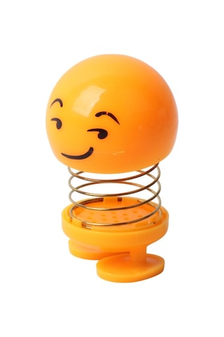Çok Bilmiş Ukala Emoji Smile Zıp Zıp Kafa 8 Cm Araba Torpido & Pasta Süsü Masaüstü Dekoratif Figür Emoji