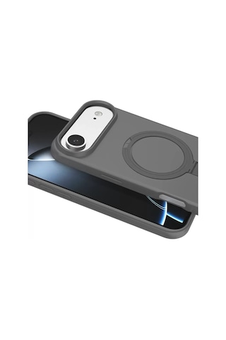 Newface Apple, Uyumlu iPhone 17 Air Regal Magsafe Standlı Kapak - Titan Gri