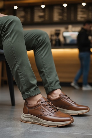 Fosco Taba Hakiki Deri Erkek Casual Ayakkabı 3146 M Taba