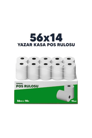 56x14 Termal Pos Rulosu / Pos Kağıdı 10'lu Paket