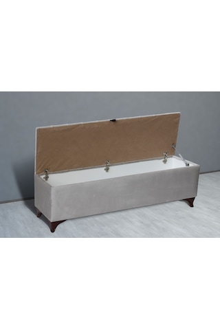 Vetra Sandıklı Bench Puf, Beyaz KREM
