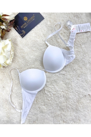 Le Jardin Fleur Basic Push-up Aksesuar Detaylı Sütyen-7055 Beyaz
