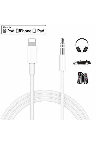Iphone Uyumlu Lightning To 3.5mm Aux Ses Kablosu Lightning Stereo Destekli 1.2m
