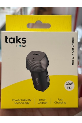 Taks 5cp01s Taks Cp01 30w Pd Usb-c Araç Hızlı Şarj Aleti , Siyah