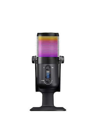 Diyez Siyah Rgb Ses Gösterge Mikrofon Oyuncu Mikrofonu Yayıncı Mi