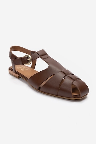Luvi Shoes Jandor Kahverengi Hakiki Deri Kadın Sandalet