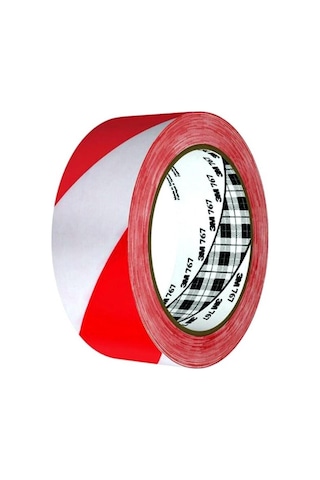 3m 767ı Genel Amaçlı Vinil Bant, Kırmızı/beyaz 50mm X 33m