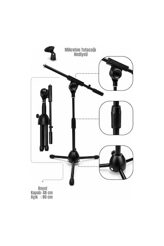 Yankı Ms-18k Kürsü Mikrofon Standı Metal Tripod Sehpa - 9025085144228
