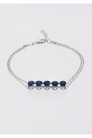 2.28ct Oval Safir Bileklik Beyaz