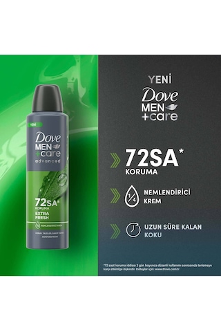 Men +care Advanced Erkek Deodorant 72 Saat Koruma Extra Fresh 150 ML X3