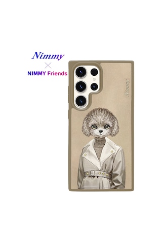 Samsung Uyumlu Galaxy S25 Ultra Magsafe 3d Gerçek Nakışlı Köpek Figürlü Fashion Kılıf Şeffaf