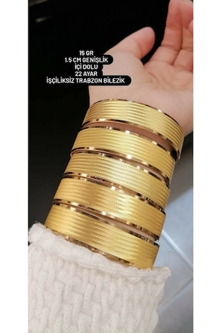 İdeal Gold Sarraf 22 Ayar Işçiliksiz Trabzon Desen Bilezik 15 G