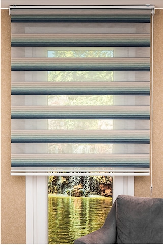 Koçtaş Plus Yeşil Çizgili Zebra Stor Perde Beyaz