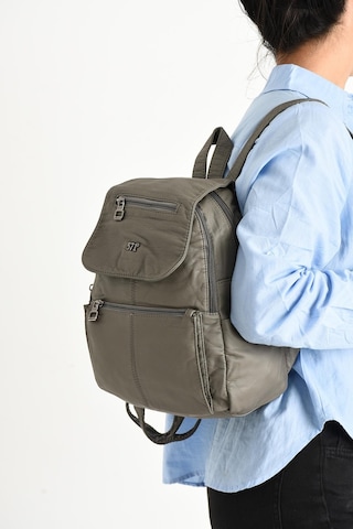 571 Collections Yıkanmış Deri Sırt Çantası Gri Model: 571-9-11a - Gri