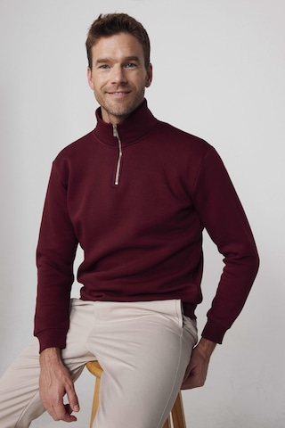 Tudors Pamuklu Dik Yaka Fermuarlı Bordo Unisex Sweatshirt-29413-bordo Bordo