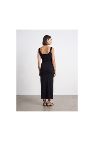 Dilvin 91733 Bra-free Midi Elbise-siyah-16505