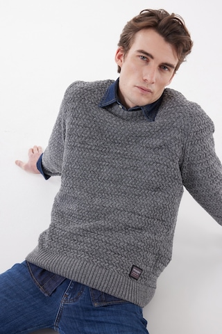 Wrangler Regular Fit Normal Kesim Bisiklet Yaka Gri Melanj Erkek Triko Kazak W232580036 Gri Melanj