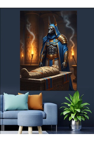 Ahşap Tablo Mısır Tanrısı Anubis Tablosu Şehir Tabloları