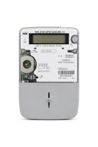 Nık 2100 Ap6t Elektrik Sayacı Tek Fazlı, Çok Tarifeli, Rs-485 Destekli Dijital Ölçüm Cihazı