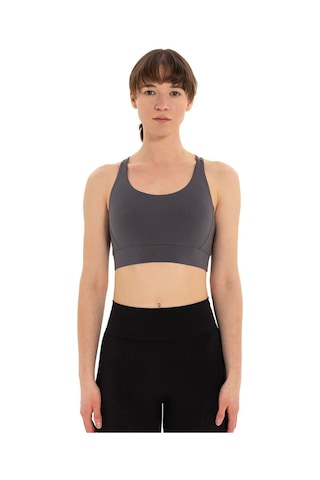 Inguz Çift Askılı Sırtı Çapraz Yoga Büstiyer Gri