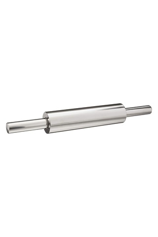 Paslanmaz Çelik Merdane Hamur Açma Rulosu Dönmeli Metal Oklava Ergonomik Saplı Döner Başlıklı Rolling