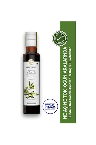 Zeytin Yaprağı Sıvı Ekstraktı 250 Ml - Vitamin Ve Mineral İçeren Takviye Edici Gıda