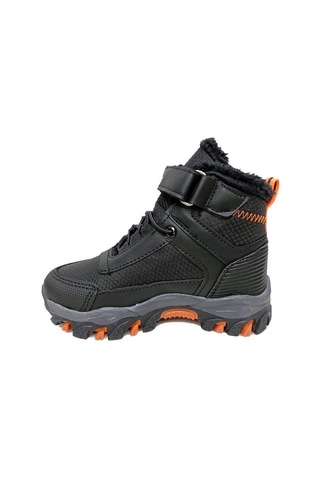 Callion 06p Deri Çocuk Sneakers Bot Siyah Oranj Siyah