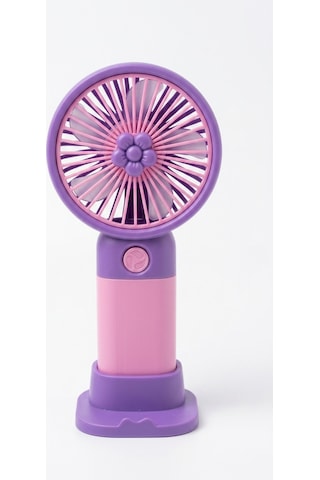 Mini El Fanı Figürlü Mor Pembe Kompakt Tasarımlı,usb Şarjlı Güçlü Taşınabilir Vantilatör Fan-pl103mp
