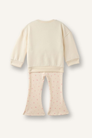 Defacto Bisiklet Yaka Sweatshirt Üst İspanyol Paça Tayt Alt 2li Takım Kız Bebek I3840a526wner233 Ekru-er233
