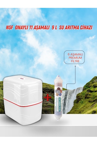 Nsf Onaylı 11 Aşamalı 9l Su Arıtma Cihazı- Beyaz Su Arıtma Cihazı 11 Aşamalı