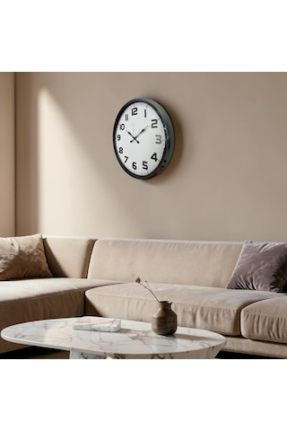 Krom 52 Cm Metal Klasik Duvar Saati Çok Renkli